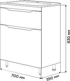 Vivon Тумба под раковину Shelly 70 белая – фотография-4